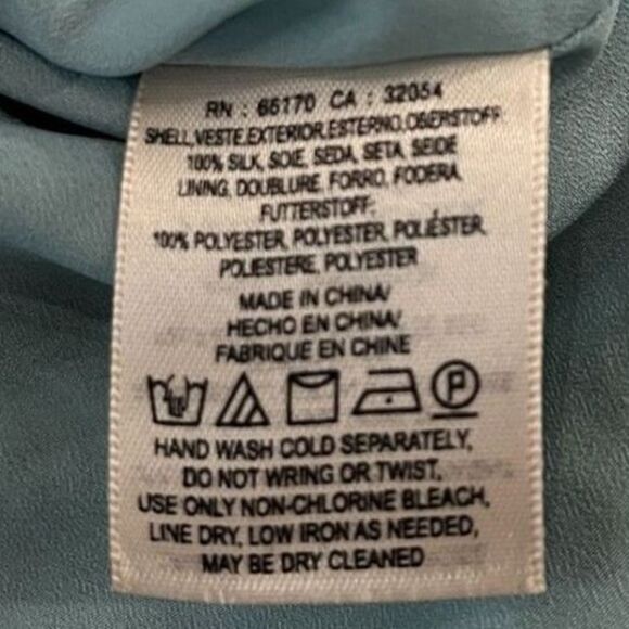 Maeve Anthropologie Serpentes Blue 100% Silk Tunic Dress with Zippered pockets - Picture 9 of 12